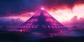 Glowing Pyramid Landscape Surreal Art Background Image Royalty Free Stock Photo