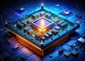Glowing Quantum Computing Chipset A Revolutionary Motherboard Design for Future Data Processing
