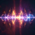 Glowing Quantum Frequency Waveform Royalty Free Stock Photo