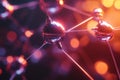 Glowing quantum particles forming an interconnected data network, cyber-inspired AI-driven