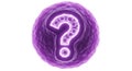 Glowing question mark inside a purple abstract shape Royalty Free Stock Photo