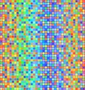 Glowing rainbow rounded square pattern. Seamless vector