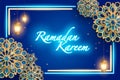 Glowing Ramadan Kareem islamic festival with paper graphic of geometric art. Royalty Free Stock Photo