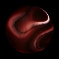 Glowing red ball on black background, 3D Sphere Business Logo.