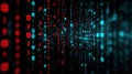 glowing red blue binary code technology Royalty Free Stock Photo