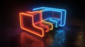 glowing red and blue neon couch Royalty Free Stock Photo