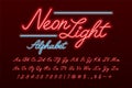 Neon light script font Royalty Free Stock Photo