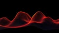 Glowing Red Digital Waveform Landscape: Abstract 3D Sound Frequency Visualization on Black Royalty Free Stock Photo