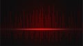 Glowing red dotted sound wave wallpaper.