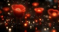 Glowing Red Floral Structures with Spherical Centers and Bokeh L Royalty Free Stock Photo