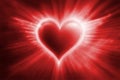 Glowing red heart infinte background. Royalty Free Stock Photo