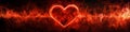 Glowing Red Heartbeat Line with Burning Heart Shape on a Dramatic Abstract Background Royalty Free Stock Photo