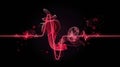 Glowing Red Heartbeat Line With Smoke on a Dark Background Creates a Dramatic Effect Royalty Free Stock Photo