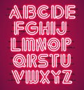 Glowing Red Neon Alphabet. Royalty Free Stock Photo