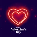 glowing red neon valentine's day hearts background