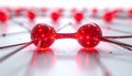Glowing Red Neural Network Connection Royalty Free Stock Photo