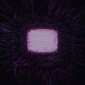 Glowing Retro TV Screen with Digital Glitch Effects Royalty Free Stock Photo