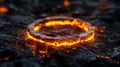 Glowing Ring of Fire in Molten Rock Royalty Free Stock Photo