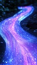 Glowing River of Data Symbolizing Fast, Agile Digital Transformation and Global Communication.