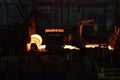 glowing roller metal in a steel mill - industrial factory for the production of sheet metal Royalty Free Stock Photo