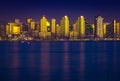 Glowing San Diego Skyline Royalty Free Stock Photo