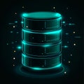 Glowing Server Stack: A sleek luminous database storage design Digital data in layers Modern tech Royalty Free Stock Photo