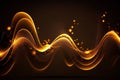 Glowing shine waves over dark Background Wallpaper Illustration, Abstract Light effect, Generative AI