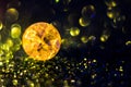 Abstract bokeh, balls, blurred circles, lights in the dark Royalty Free Stock Photo