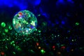 Abstract bokeh, balls, blurred circles, lights in the dark Royalty Free Stock Photo