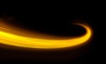 Glowing shiny curve light trail lines effect in black background