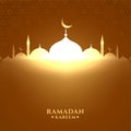 Glowing shiny mosque ramadan kareem background design