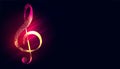 Glowing shiny musical notes background design