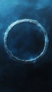Glowing Silver Ring on Dark, Mysterious Celestial Circle. Abstract Background with Cosmic Design Royalty Free Stock Photo