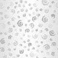 Glowing silver spiral pattern. Seamless vortex vector background Royalty Free Stock Photo