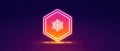 Glowing Snowflake Alert Icon on Minimal Tech Gradient Background at an Unknown Location During Evening Royalty Free Stock Photo