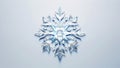 Glowing snowflake winter snow star pattern design on light blue background. Winter decoration concept Royalty Free Stock Photo