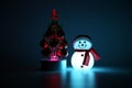 Glowing from within snowman and Christmas tree