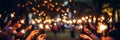 Glowing sparkles in hands group of happy people enjoying winter holiday party with fireworks Royalty Free Stock Photo