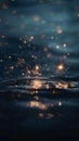 Glowing sparkles over calm water at night Royalty Free Stock Photo