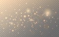 Glowing sparks effect. Gold glittering elements. Magic particles and stars. Golden bokeh and stardust. Abstract Royalty Free Stock Photo
