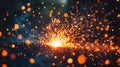 Glowing Sparks Exploding From Metal Welding Royalty Free Stock Photo