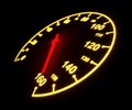 Glowing speedometer dial