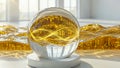Glowing sphere containing digital world and binary code Royalty Free Stock Photo