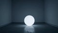 Glowing Sphere in a Dark Minimalist Room Royalty Free Stock Photo