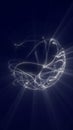 Glowing sphere made of dynamic white light trails swirling through dark space Royalty Free Stock Photo