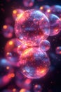 Glowing spheres connected by light create mesmerizing floating network