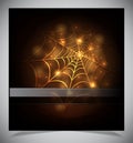 Glowing spider web on a dark background Royalty Free Stock Photo