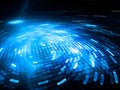 Glowing spinning blue big data