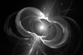Glowing spinning neutron star black and white effect