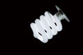 Glowing Spiral CFL Lamp Black Background